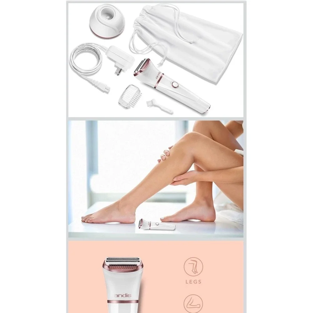 Andis 31015 Women's 6-Piece Wet + Dry Shaver FACTORY SEALED
